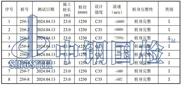 低应变测试结果汇总表